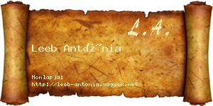 Leeb Antónia névjegykártya
