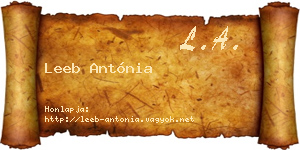 Leeb Antónia névjegykártya